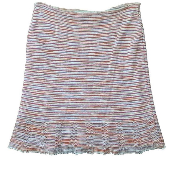 ⭐️MISSONI - VINTAGE PINK AND ORANGE STRIPED KNITTED MIDI SKIRT⭐️ - Picture 2 of 8